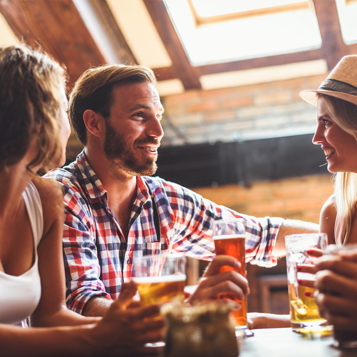 consumers drinking beer