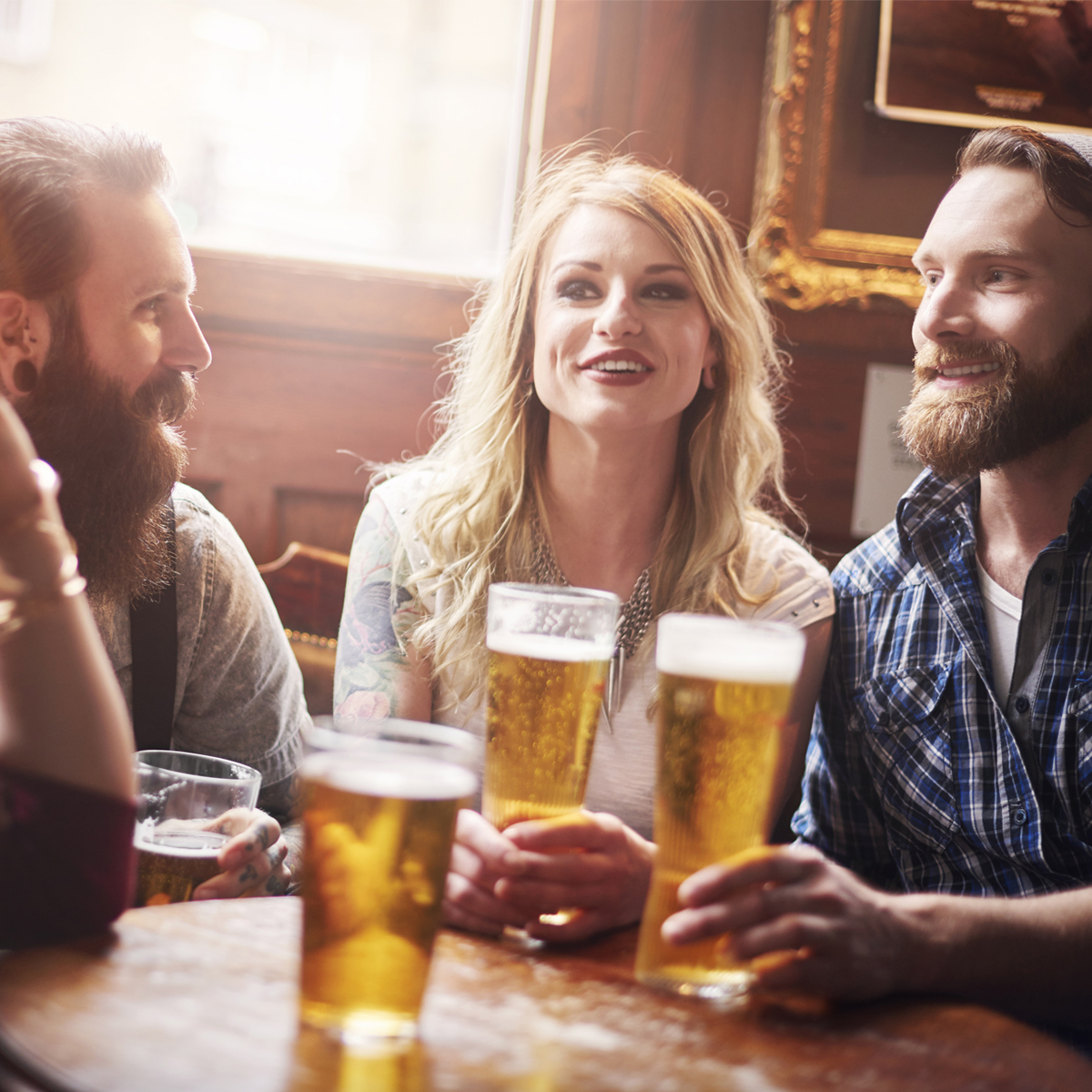 consumers drinking beer